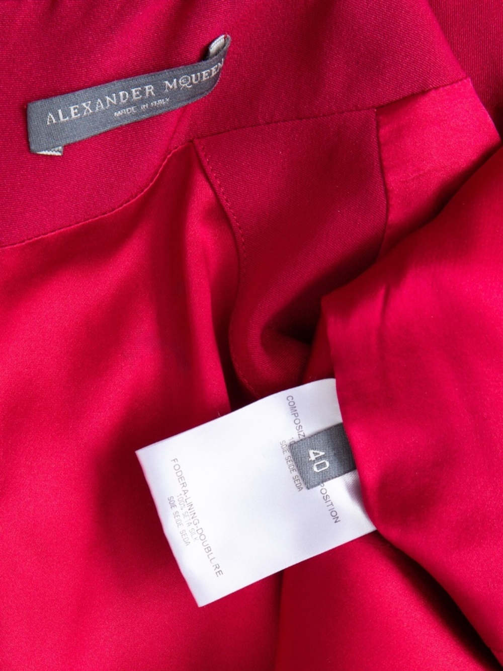 ALEXANDER McQUEEN draped cowl neck silk raspberry red dress IT 40 / 4 US - Picture 5 of 6
